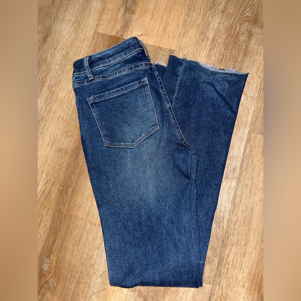 Mid rise boot cut jeans
